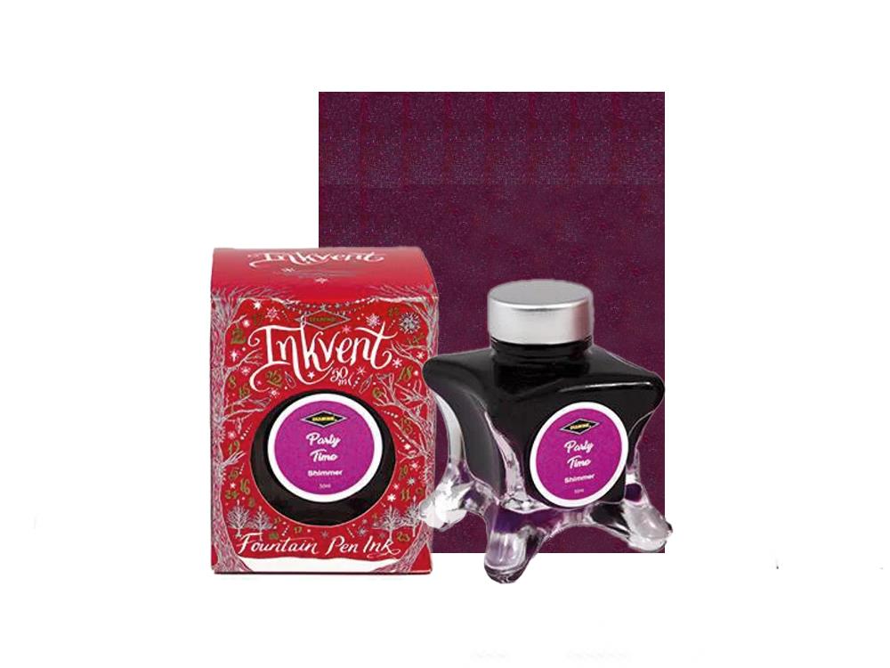 Diamine Party Time Ink Vent Red Ink Bottle, 50ml, Purple, Glass
