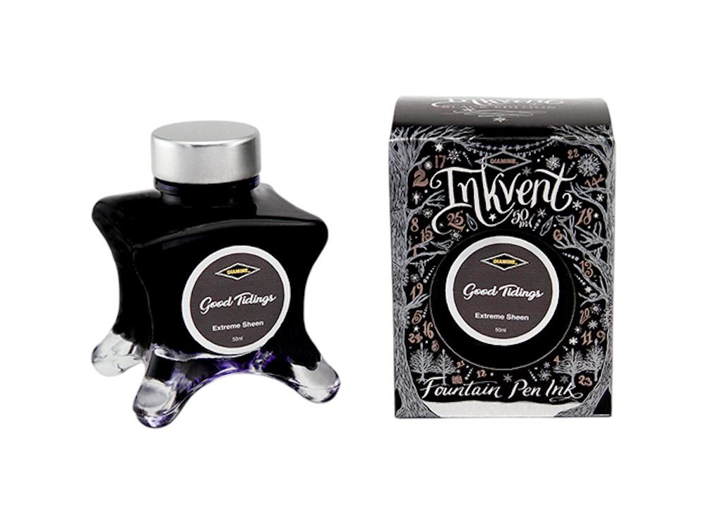 Diamine Ink Vent Black Extreme Sheen Good Tidings Ink Bottle, 50ml, Grey