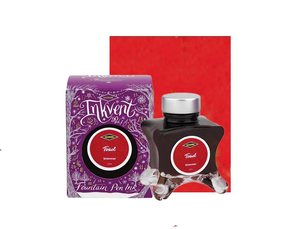 Diamine Tinsel Ink Vent Purple Ink Bottle, 50ml, Shimmer, Red