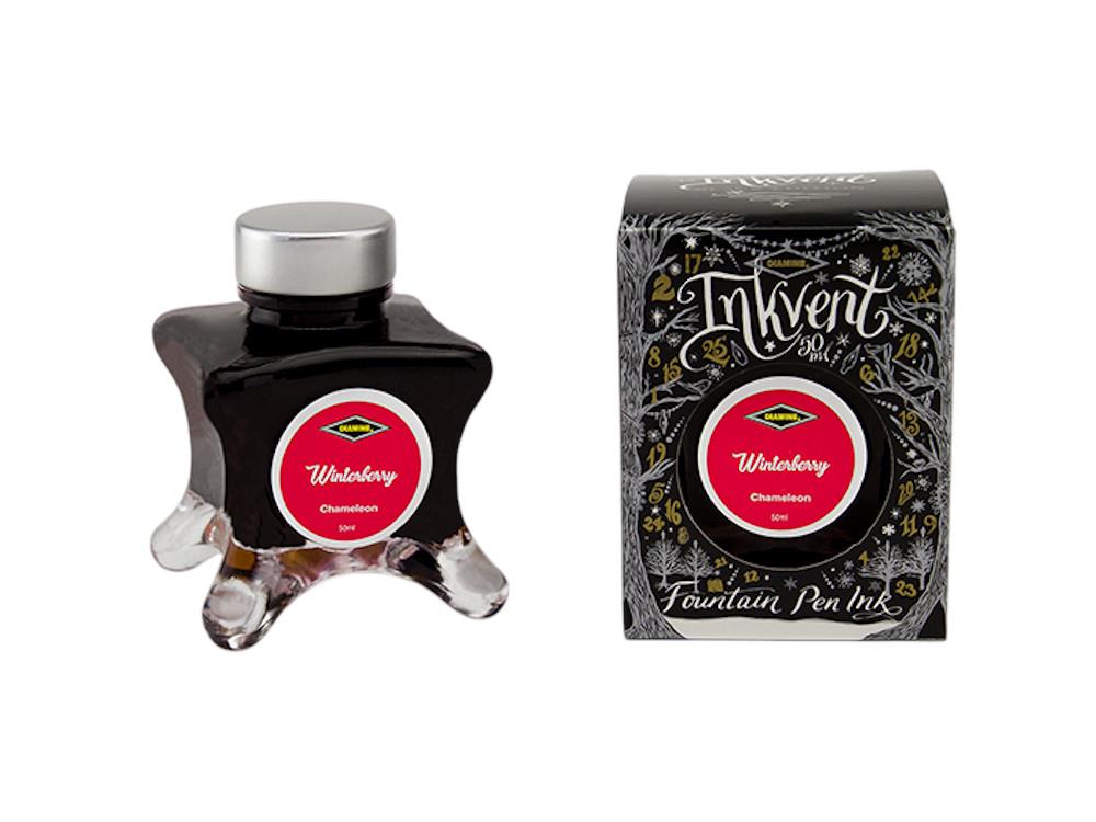 Diamine Ink Vent Black Chamaelon Winterberry Ink Bottle, 50ml, Red