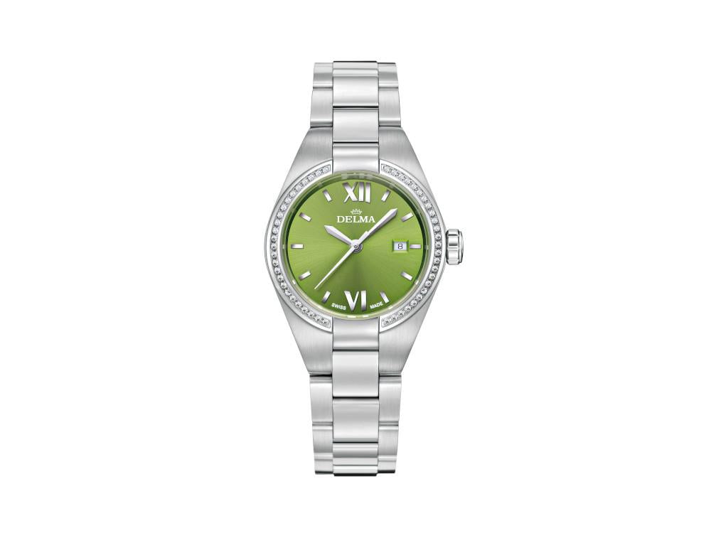 Delma Elegance Ladies Rimini Quartz Watch, Green, 31mm, 41711.625.1.146