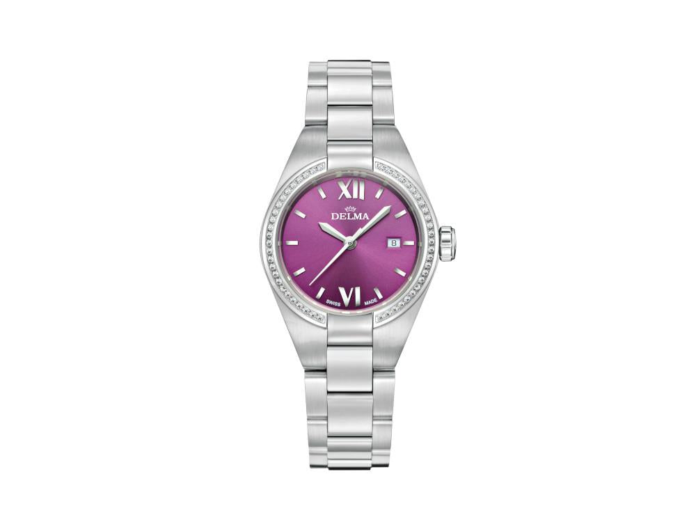 Delma Elegance Ladies Rimini Quartz Watch, Violet, 31mm, 41711.625.1.176