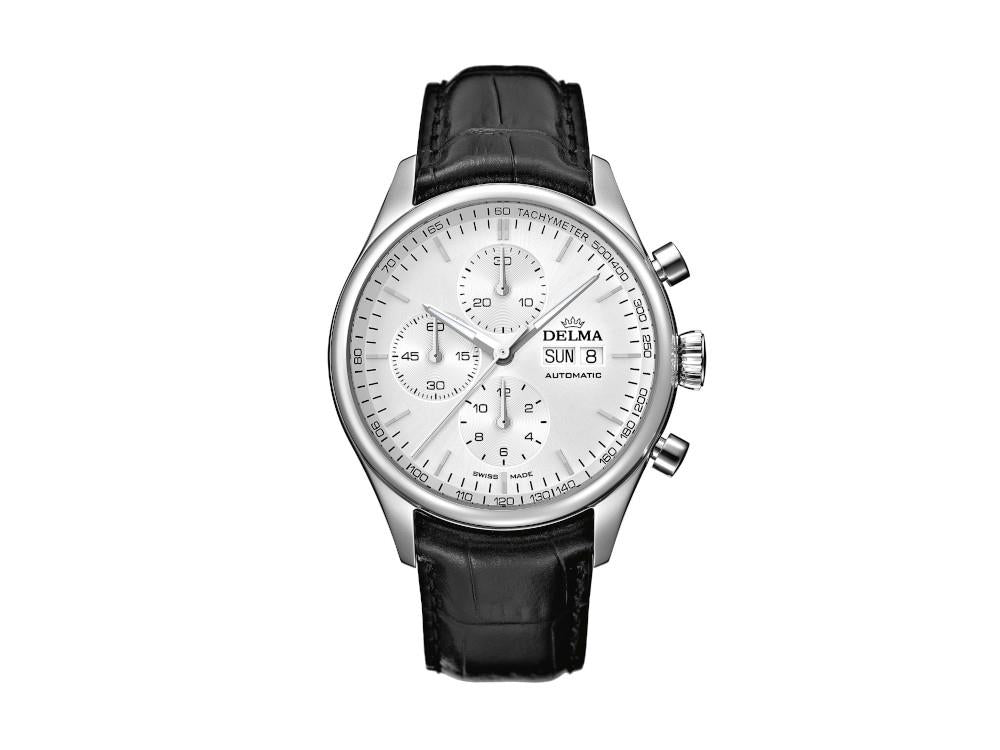 Delma Heritage Chronograph Automatic Watch, Silver, 43 mm, 41601.728.6.061