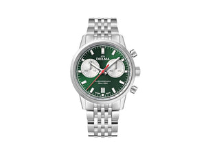 Delma Racing Continental Quartz Watch, Ronda Z50, Green, 42 mm, 41701.704.6.141