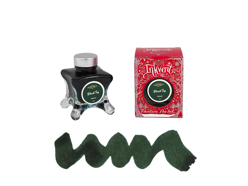 Diamine Black Ivy Ink Vent Red Ink Bottle, 50ml, Green, Glass