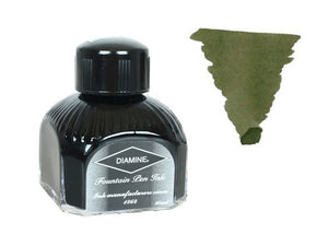 Diamine Ink Bottle, 80ml, Classic Green, Italyan crystal bottle