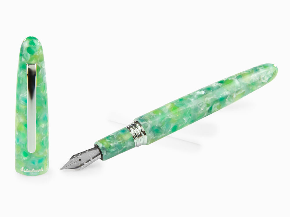 Esterbrook Estie Oversize Sea Glass Fountain Pen, Chrome Trim, ESG826