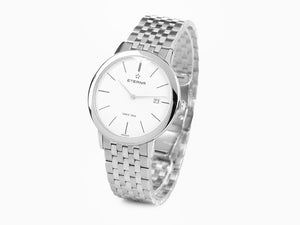 Eterna Eternity Gent Quartz watch, ETA 955.112, 40mm., Silver, Steel bracelet