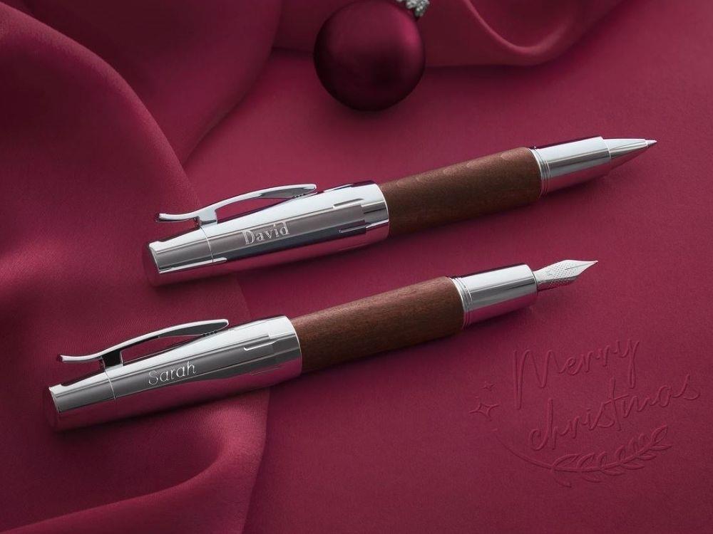 Faber-Castell E-Motion Rollerball pen, Pear wood, Brown, 148210