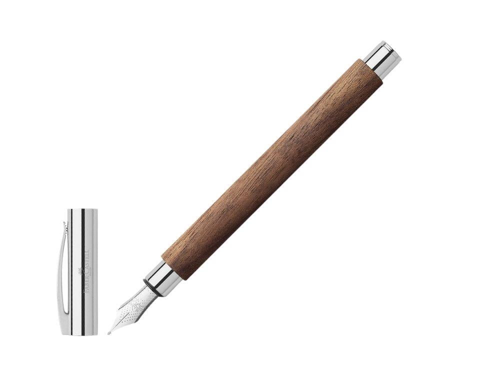 Faber-Castell Ambition Nogal Fountain Pen, Wood, Brown, Metal, 148580
