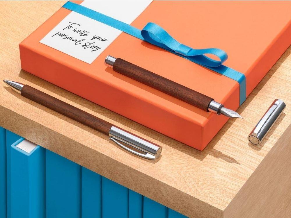 Faber-Castell Ambition Nogal Fountain Pen, Wood, Brown, Metal, 148580