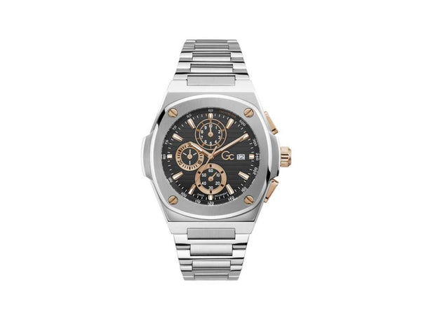 GC Watches Coussin Shape Quartz Watch, Black, 44 mm, Mineral