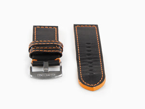 Glycine, Leather strap, 22mm, Black, LB9BOR-22