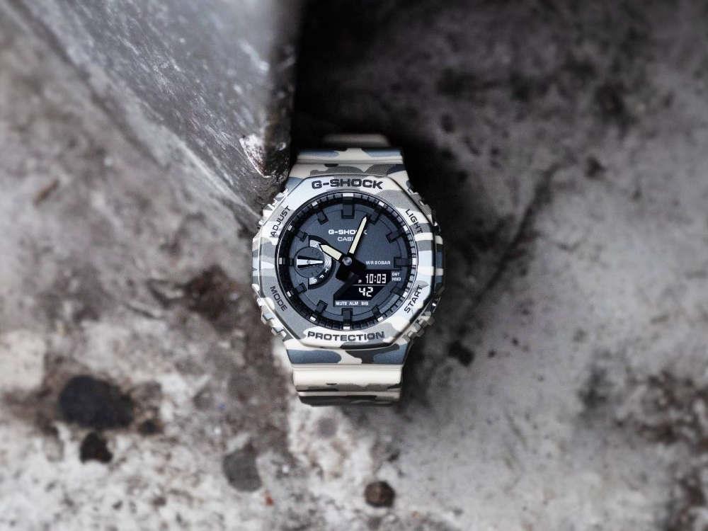 G-SHOCK Casio Trend Quartz Watch, Black, 48.5 × 45.4mm, GA-2100CM-5AER