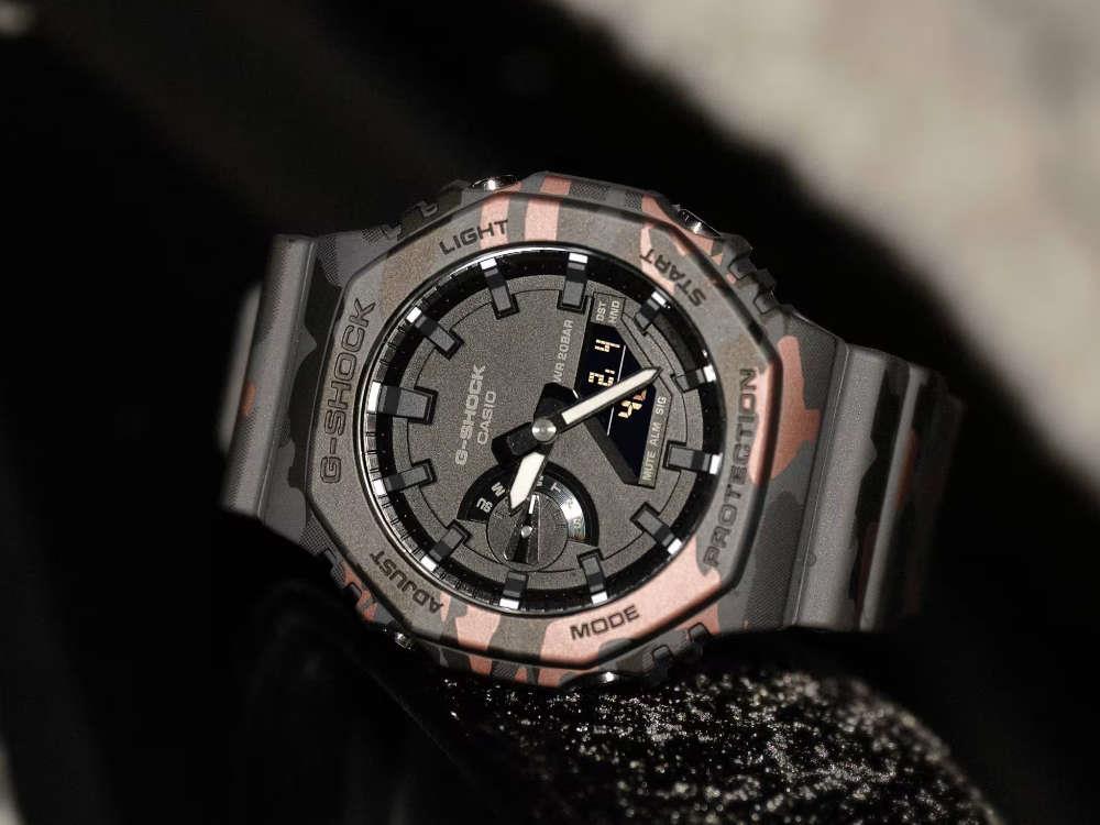 G-SHOCK Casio Trend Quartz Watch, Black, 48.5 × 45.4mm, GA-2100CM-8AER