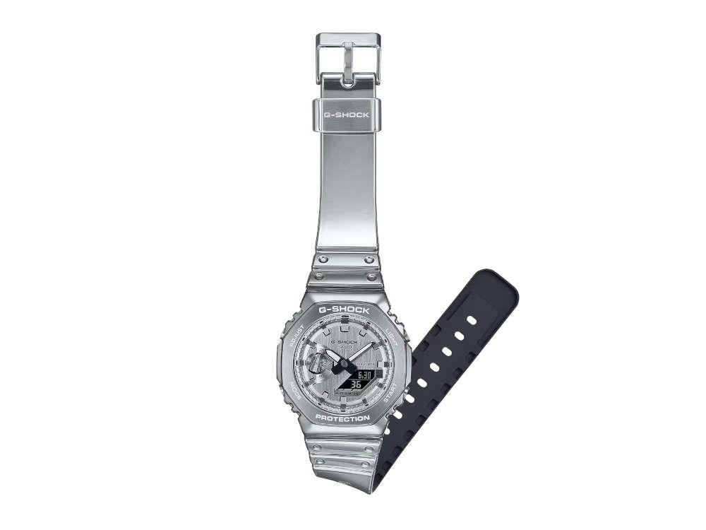 G-SHOCK Casio G-Steel Quartz Watch, Silver, 49.3mm × 44.4mm, GM-2100YM-8AER