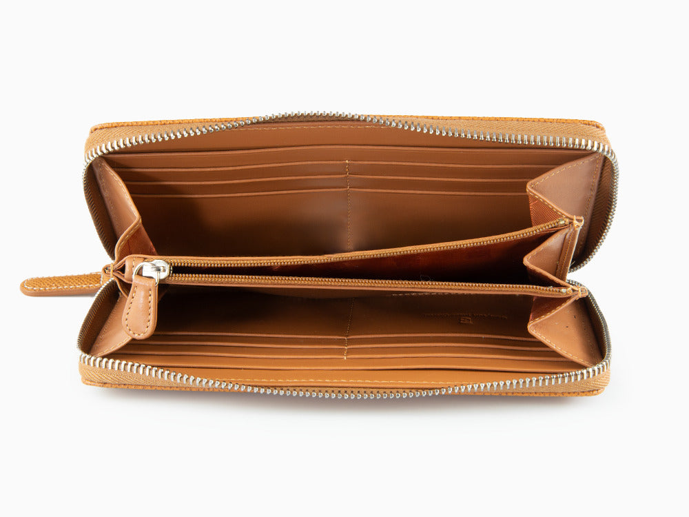 Graf von Faber-Castell Epsom Wallet, Cognac, Leather, 14 Cards, Zip, 118962