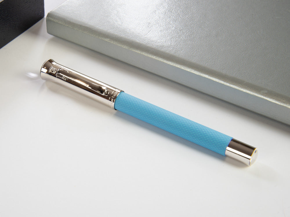 Graf von Faber-Castell Guilloche Gulf Blue Fountain Pen, Precious resine