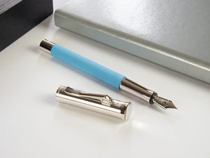 Graf von Faber-Castell Guilloche Gulf Blue Fountain Pen, Precious resine