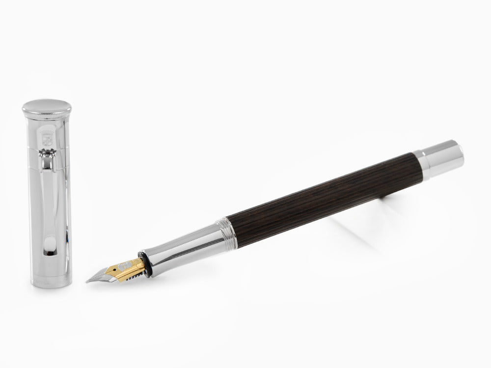 Graf von Faber-Castell Classic Fountain Pen, Grenadilla wood, Platinum