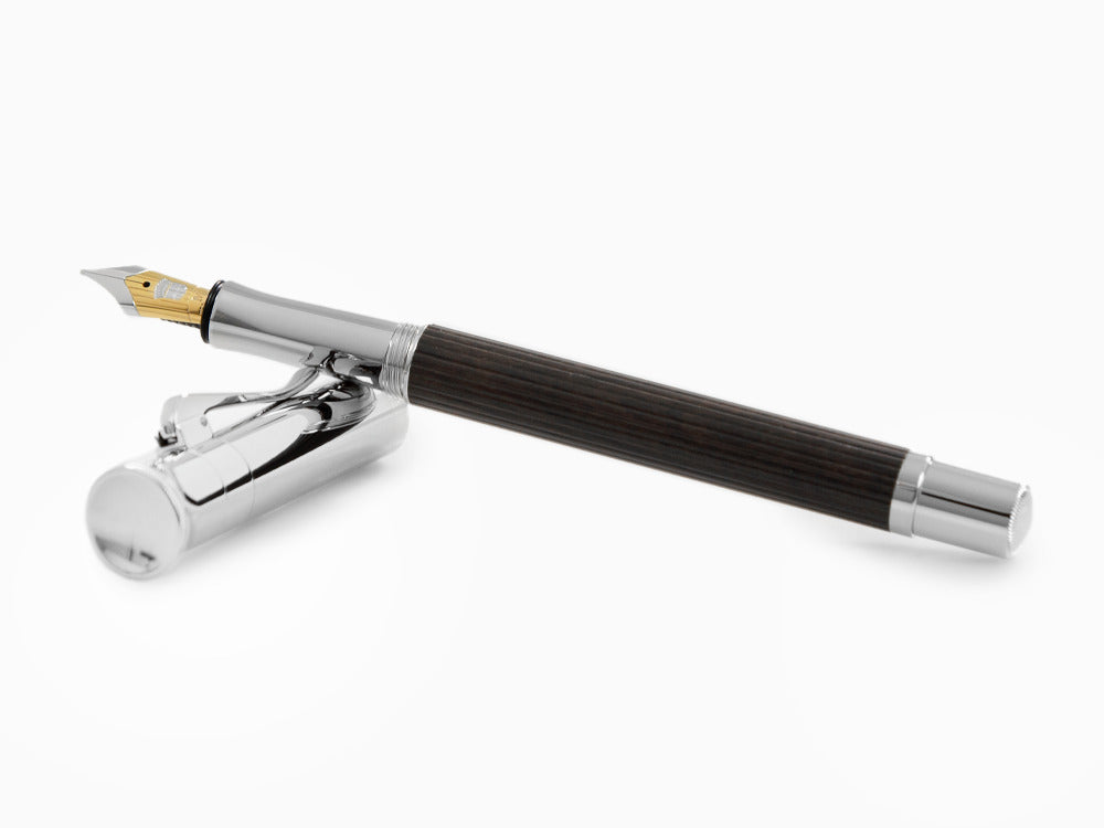 Graf von Faber-Castell Classic Fountain Pen, Grenadilla wood, Platinum