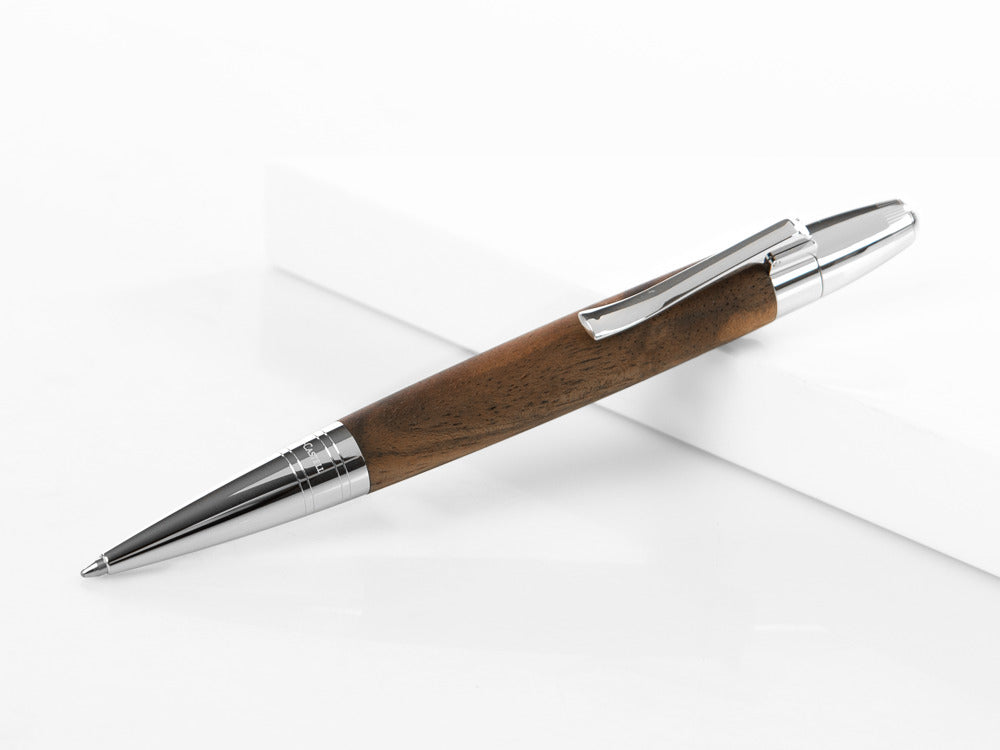 Graf von Faber-Castell Magnum Ballpoint pen, Walnut wood, Platinum trim, 146387
