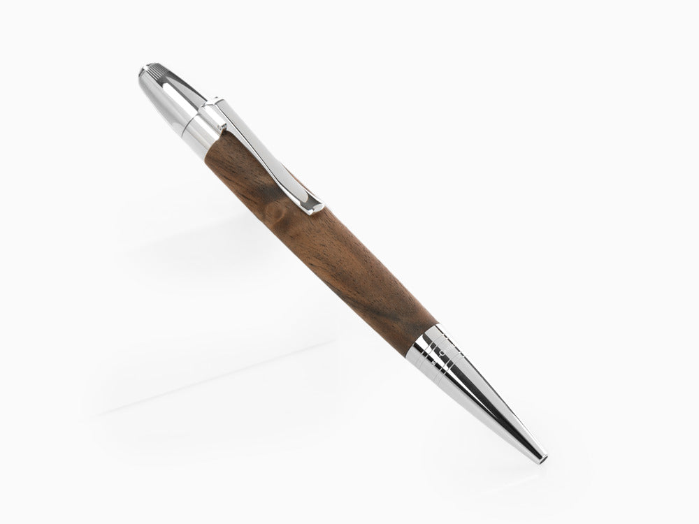 Graf von Faber-Castell Magnum Ballpoint pen, Walnut wood, Platinum trim, 146387
