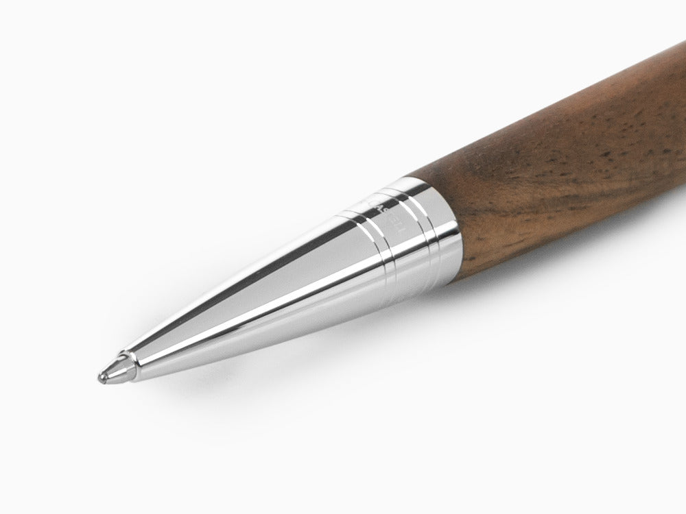 Graf von Faber-Castell Magnum Ballpoint pen, Walnut wood, Platinum trim, 146387