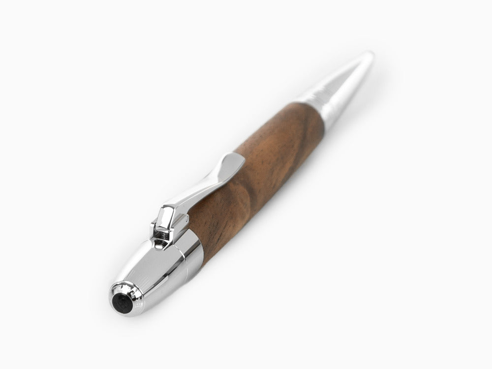 Graf von Faber-Castell Magnum Ballpoint pen, Walnut wood, Platinum trim, 146387