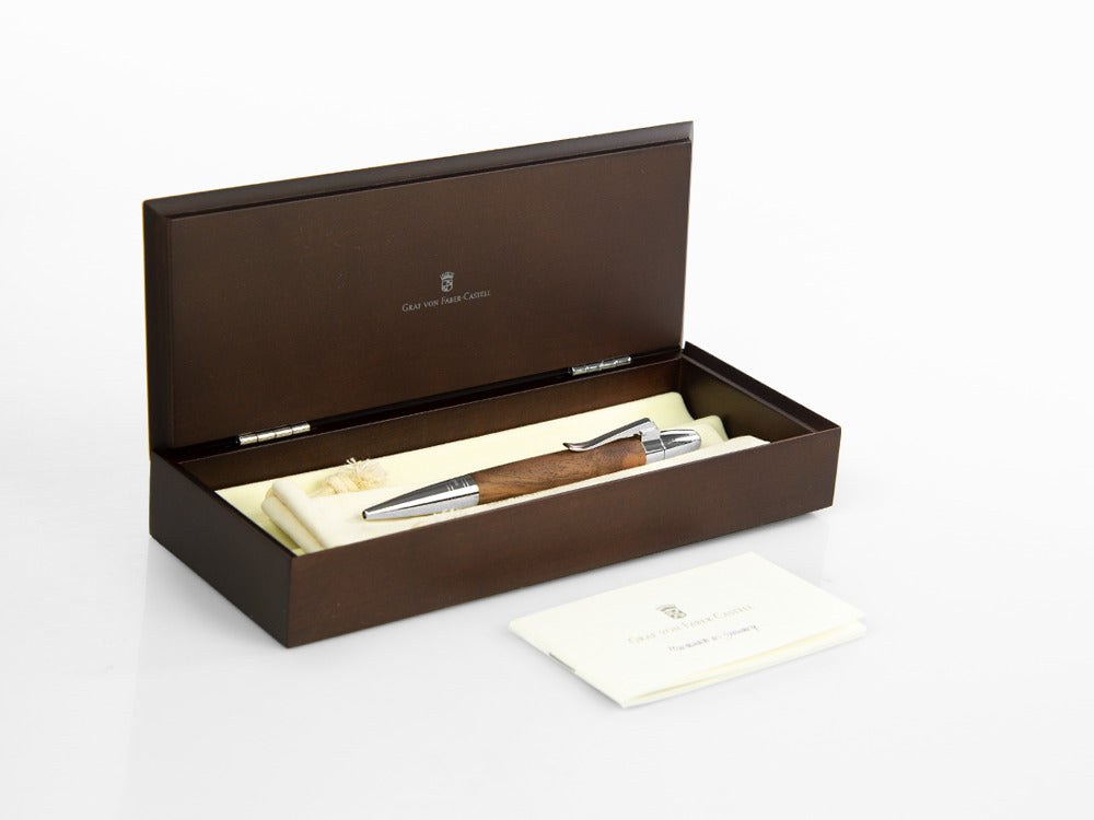 Graf von Faber-Castell Magnum Ballpoint pen, Walnut wood, Platinum trim, 146387