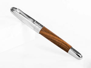 Graf von Faber-Castell Magnum Rollerball pen, Walnut wood, Platinum trim, 146388