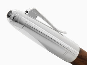 Graf von Faber-Castell Magnum Rollerball pen, Walnut wood, Platinum trim, 146388