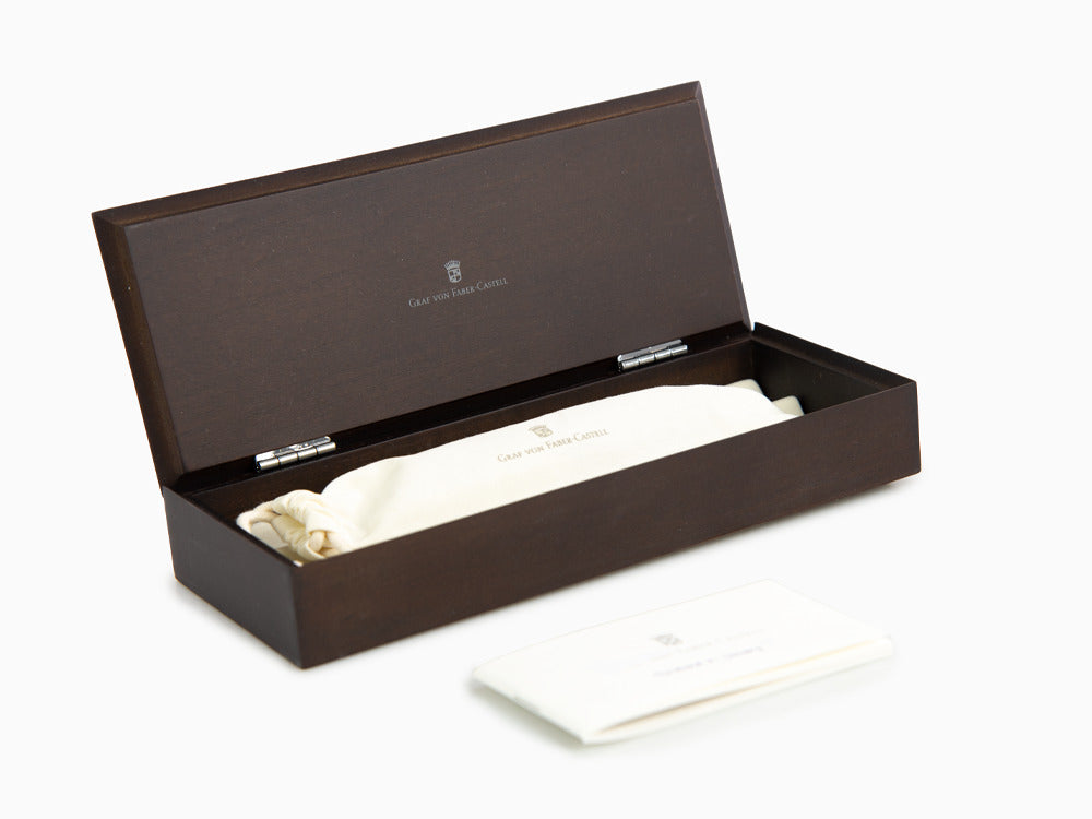 Graf von Faber-Castell Magnum Rollerball pen, Walnut wood, Platinum trim, 146388