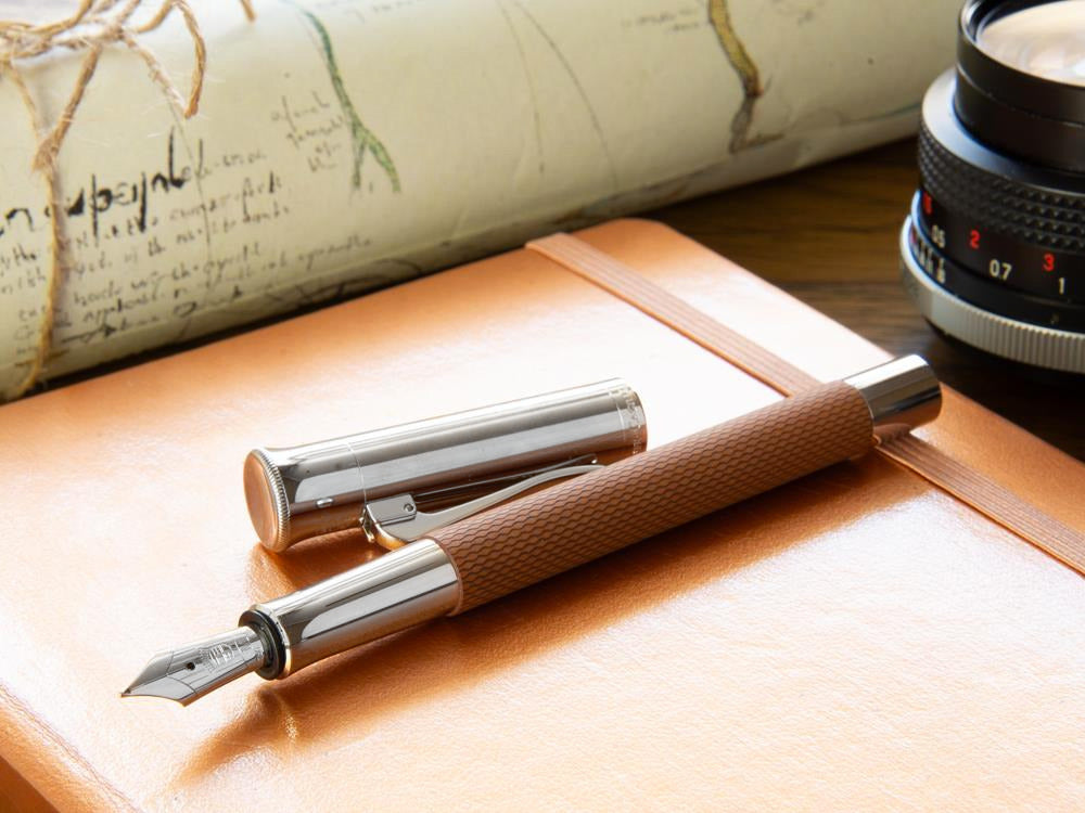 Graf von Faber-Castell Guilloche Fountain Pen, Precious resine, Cognac