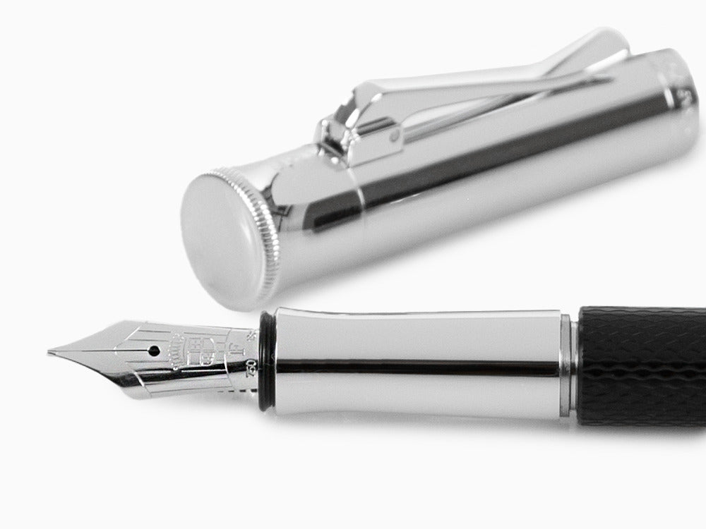 Graf von Faber-Castell Guilloche Fountain Pen, Precious resine, Black