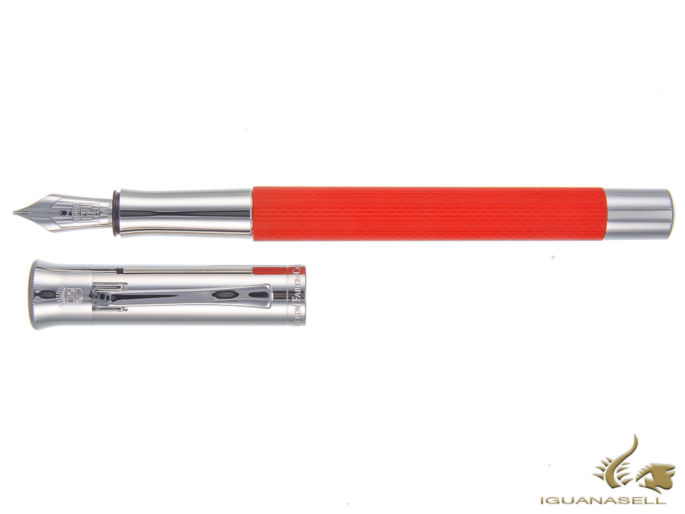 Graf von Faber-Castell Guilloche India Red Fountain Pen, Precious resine
