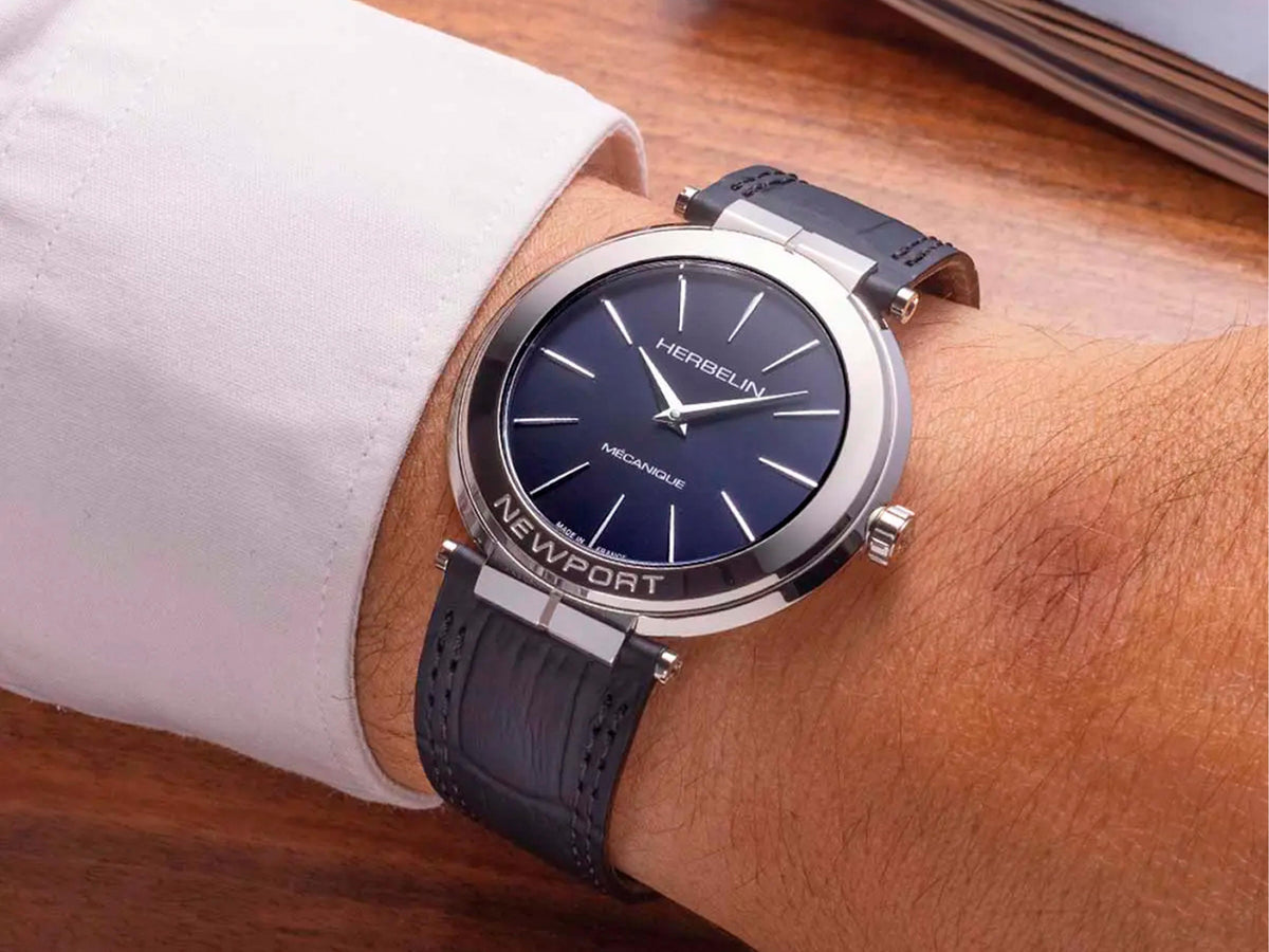 Herbelin Newport Slim Automatic Watch, Blue, 42 mm, 1222AP15