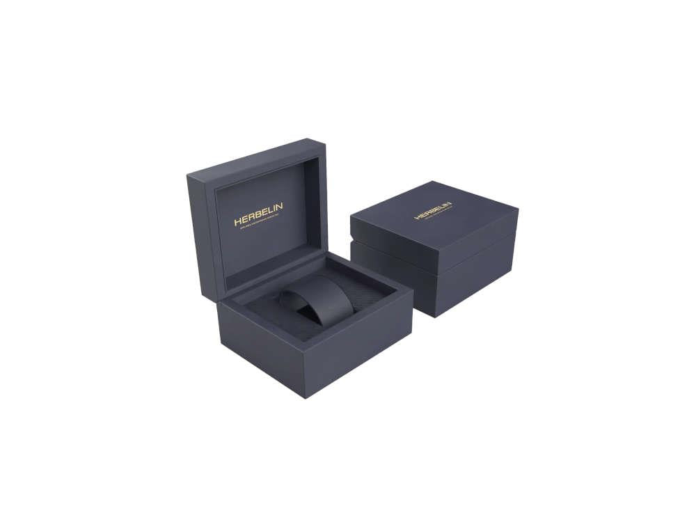 Herbelin Newport Slim Phase De Lune Quartz Watch, 41.5 mm, 12722AP15