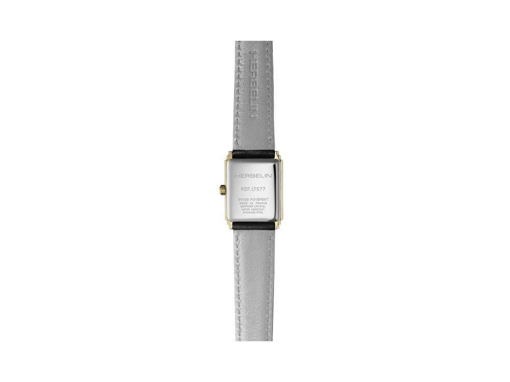 Herbelin Art Déco 1925 Quartz Watch, PVD Gold, Black, 29,5 mm, 17577P84