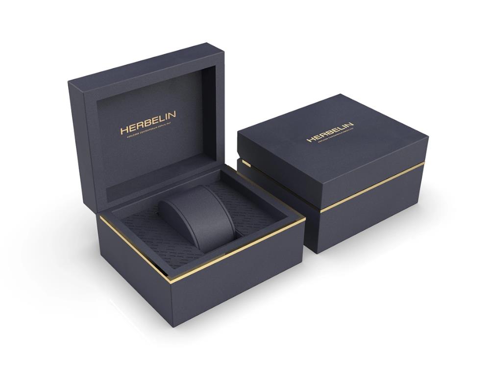 Herbelin Newport Slim Quartz Watch, Stainless Steel 316L, Blue, 40 mm, 19522AP15