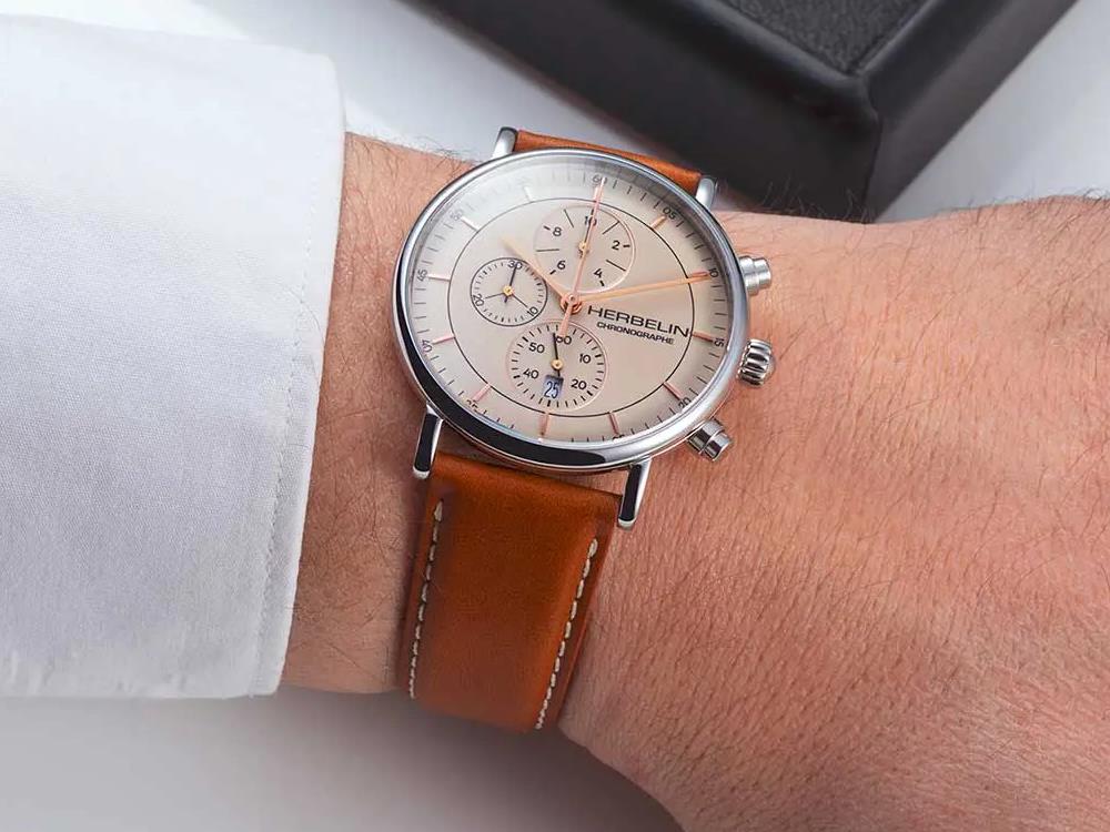 Herbelin Inspiration Quartz Watch, Stainless Steel 316L, Cream, 35647AP12GD