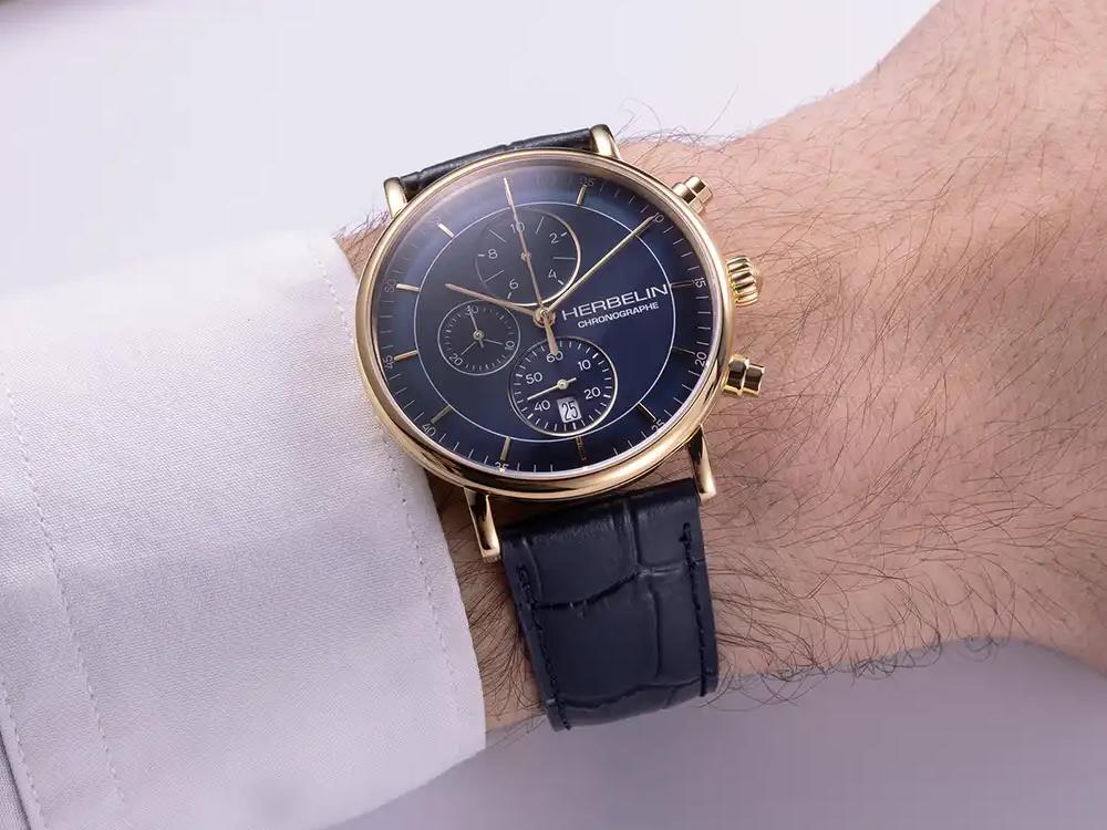 Herbelin Inspiration Quartz Watch, Stainless Steel 316L, Blue, 35647P15