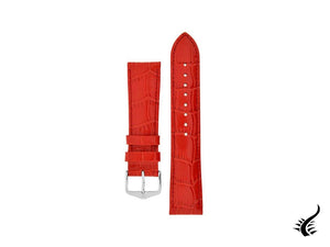 Hirsch Louisianalook Exotic embossed leather Strap, Red, 22 mm, 03427120-2-22