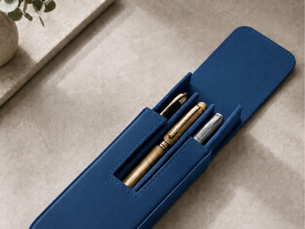 Iguana Pen Case Blue for 3 writing items, PEN-CASE-BLUE-3