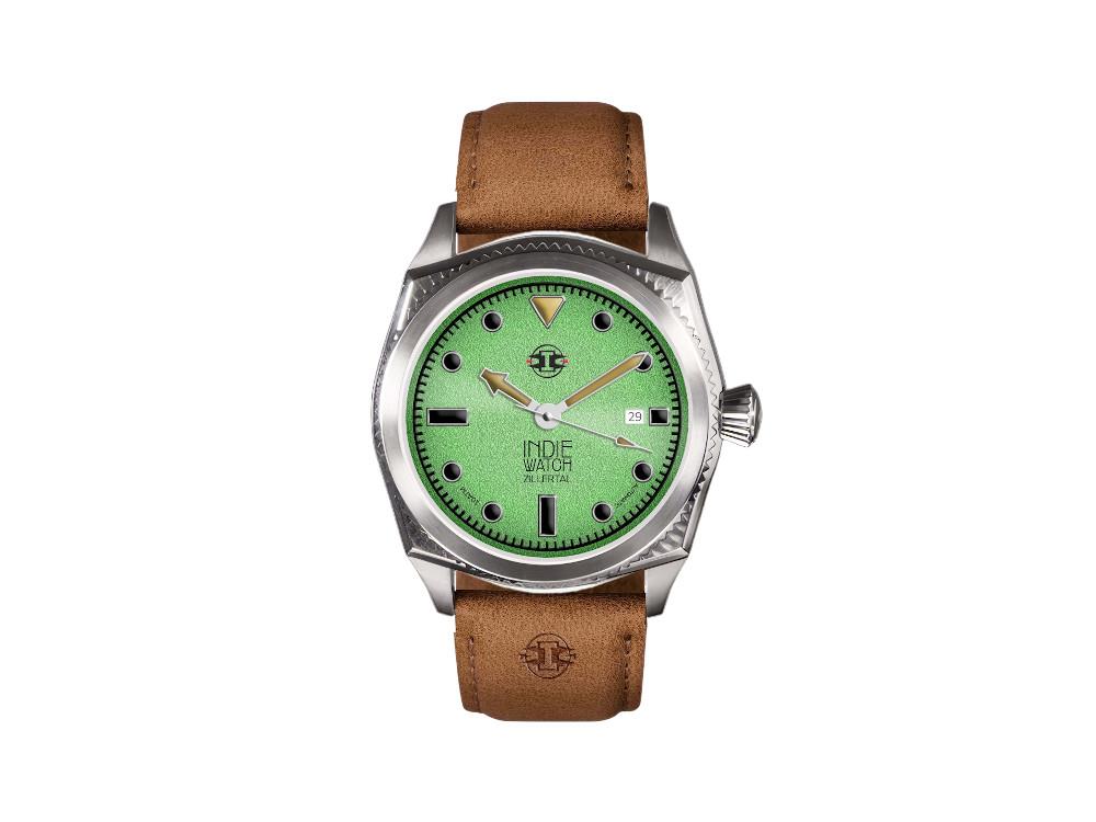 Indie Watch Zillertal Automatic Watch, Green, 40 mm, 163W