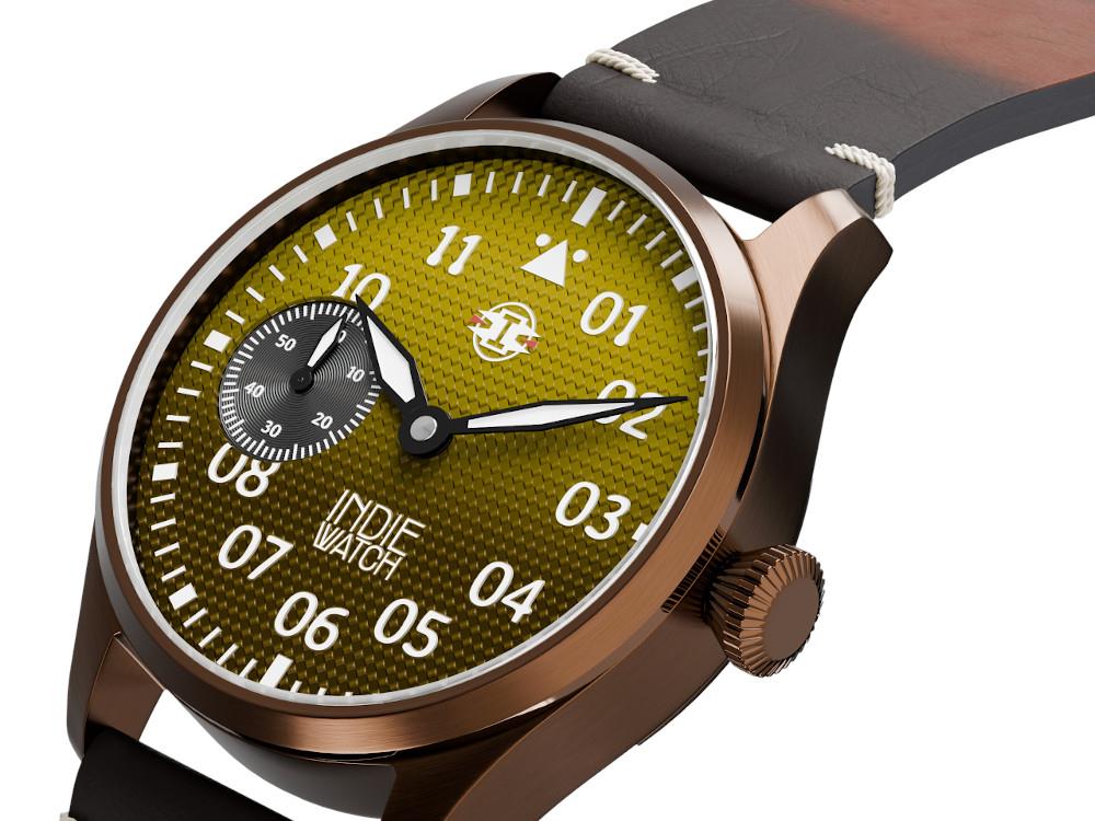 Indie Watch Swell Automatic Watch, PVD Bronze, Yellow, 42 mm, 257BB