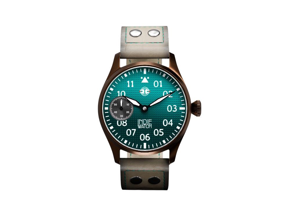 Indie Watch Swell Automatic Watch, PVD Bronze, Light Blue, 42 mm, 257HB