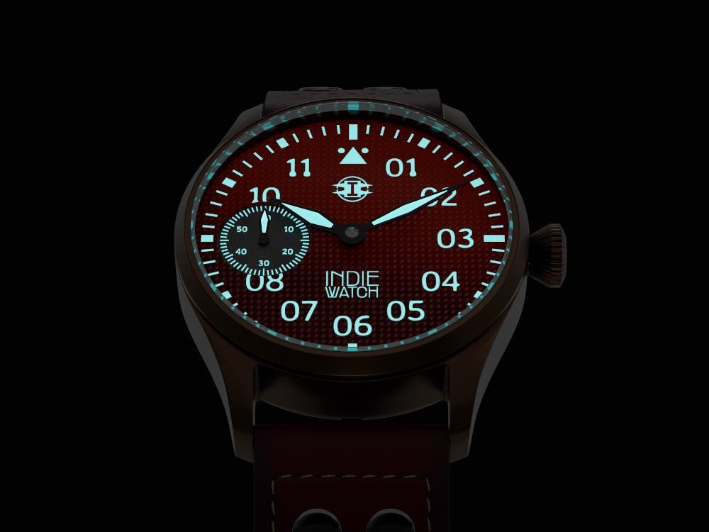 Indie Watch Swell Automatic Watch, PVD Bronze, Red, 42 mm, 257YB
