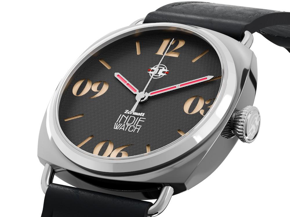 Indie Watch Zermatt Automatic Watch, Black, 44 mm, 31B