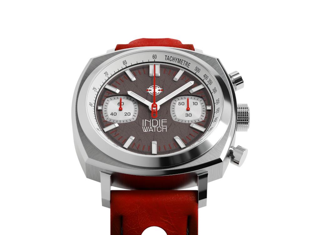 Indie Watch Strum Quartz Watch, Sunburst Anthracite, 42 mm, Chronograph, 521B